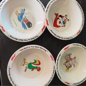 Kellogg's Vintage Cartoon Cereal Bowls Set